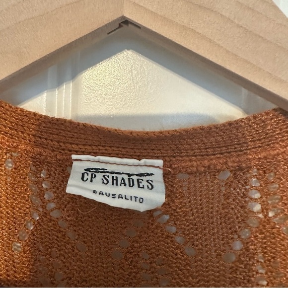 CP Shades Cardigan Sweater Button Up V-neck Minimalist Brown Casual Size Medium - Picture 4 of 9